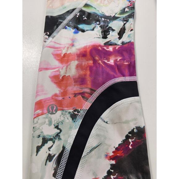 Lululemon Run: Inspire Crop ll watercolor leggings size 4 tie dye colorful cute - Picture 6 of 10